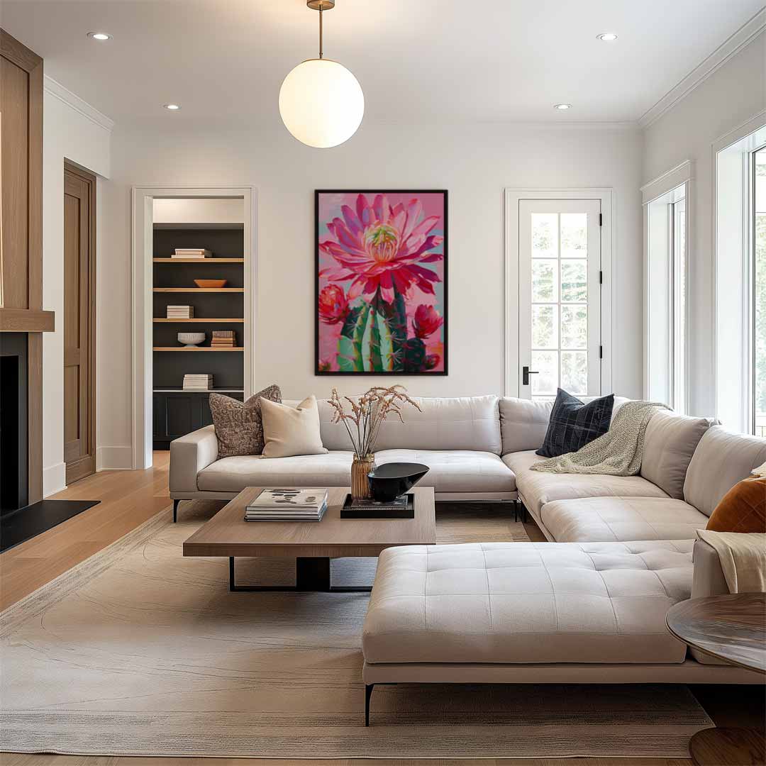 Bloeiende Cactus in Levendige Kleuren – modern portret kunstwerk van WallArtistic