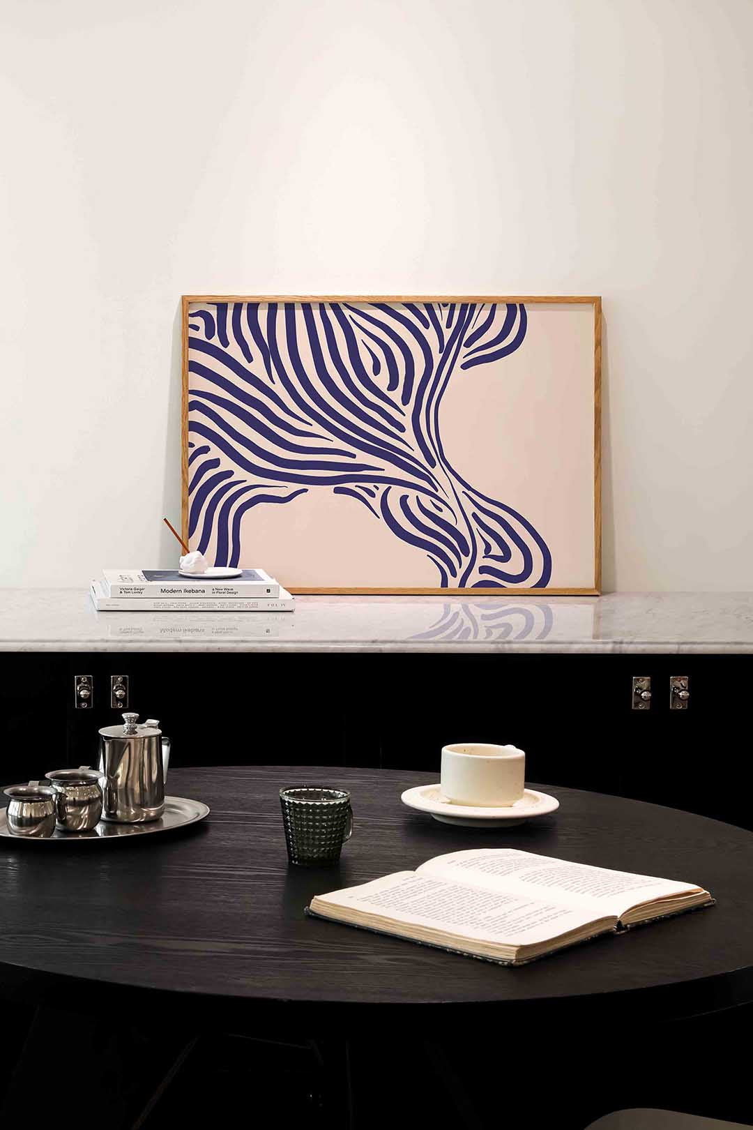 Gestreepte vormen – abstracte poster in liggend formaat