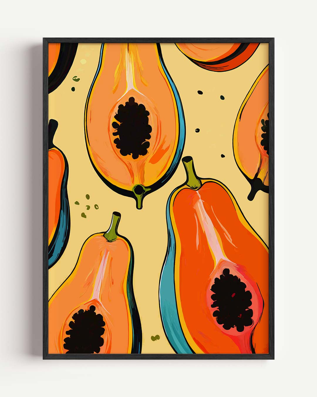 Tropische Papaya Print – keuken portret poster als wanddecoratie