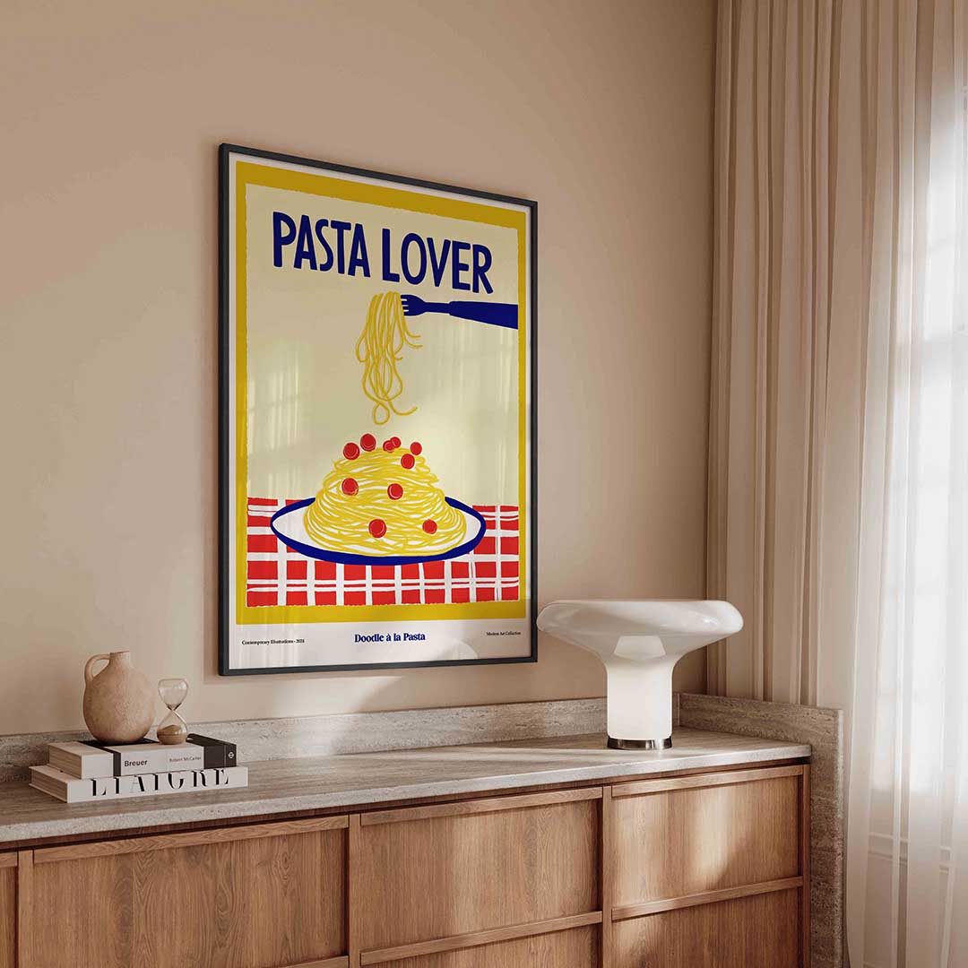 Pasta op vork – urban poster in staand formaat