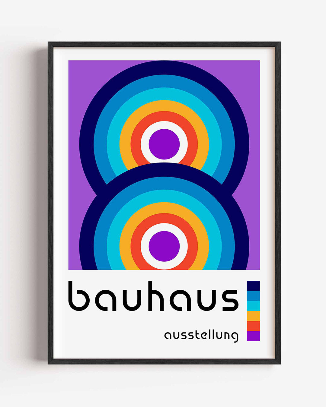 Cirkelpatroon kleuren – staande Bauhaus poster als wanddecoratie