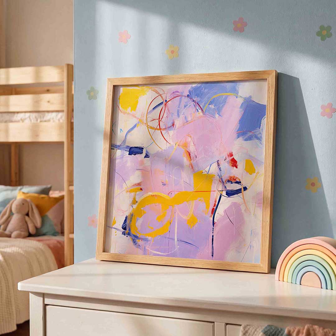 Abstracte vormen – speelse wandkunst als vierkante kinderposter