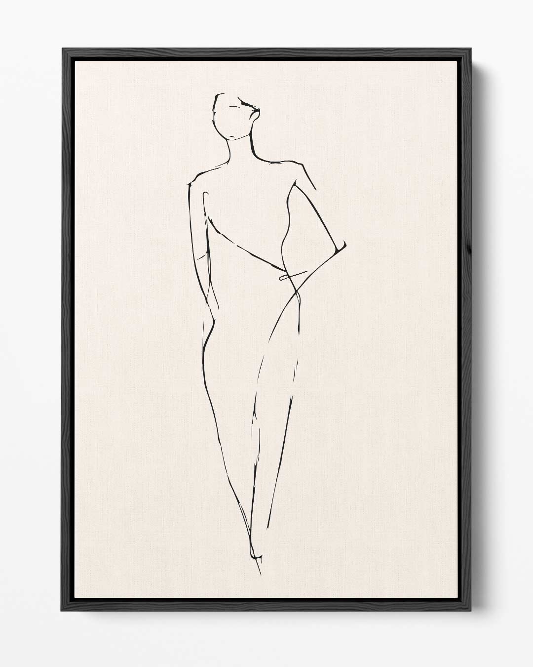 Elegante Lijntekening van een Vrouw – portret kunstwerk als wanddecoratie