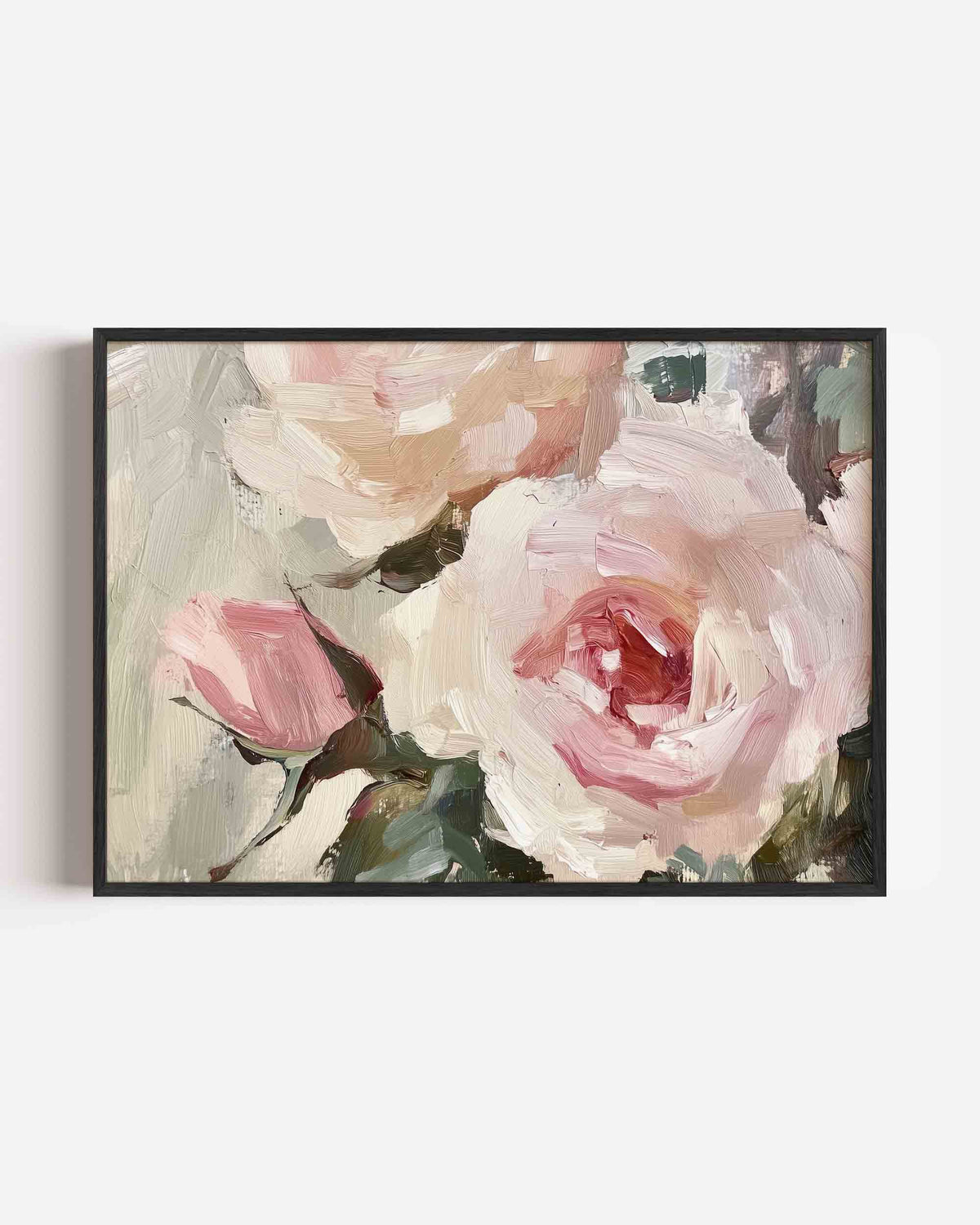 Rozen in zachte tinten – bloemen landscape poster als wanddecoratie