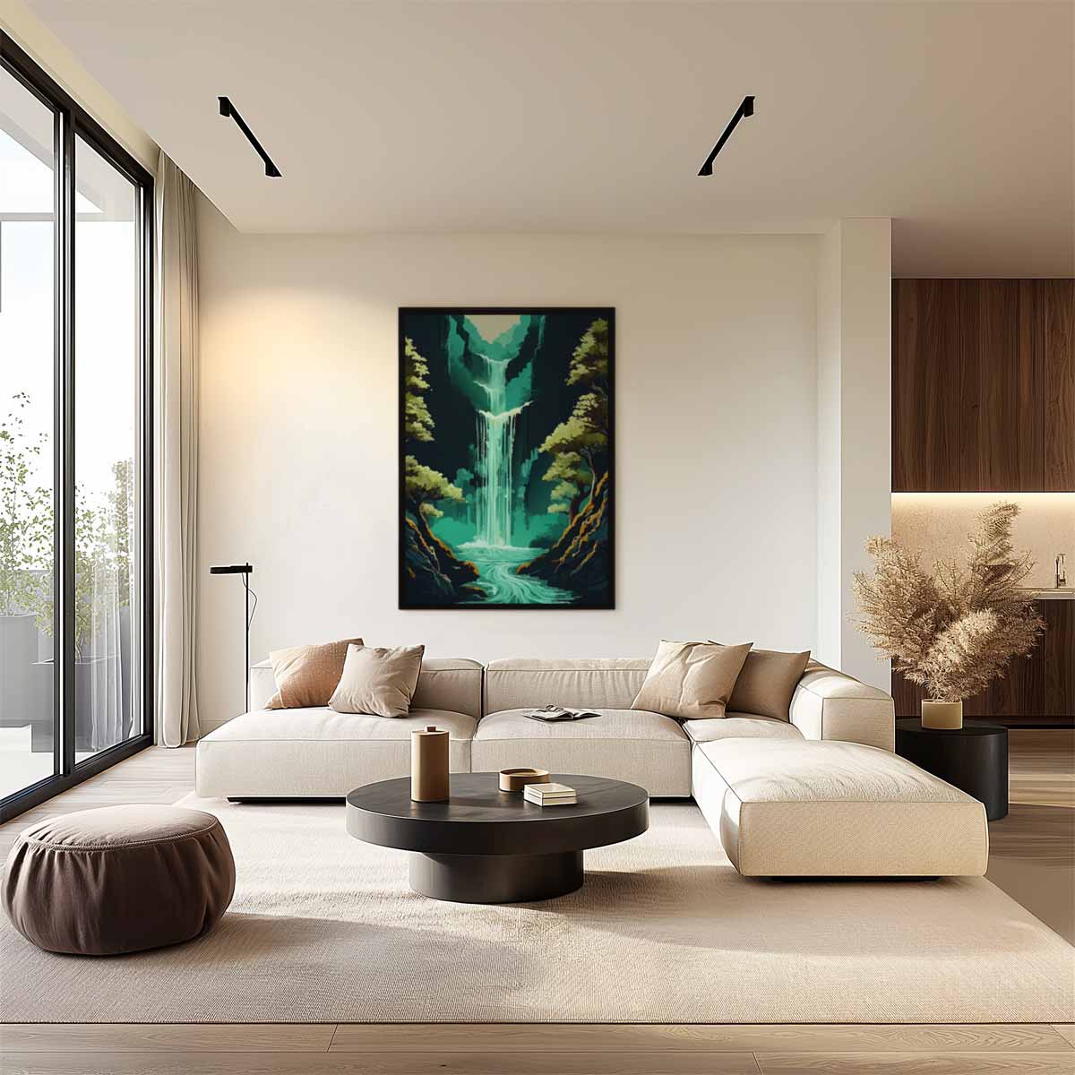 Magische Waterval – dibond wanddecoratie in staand formaat