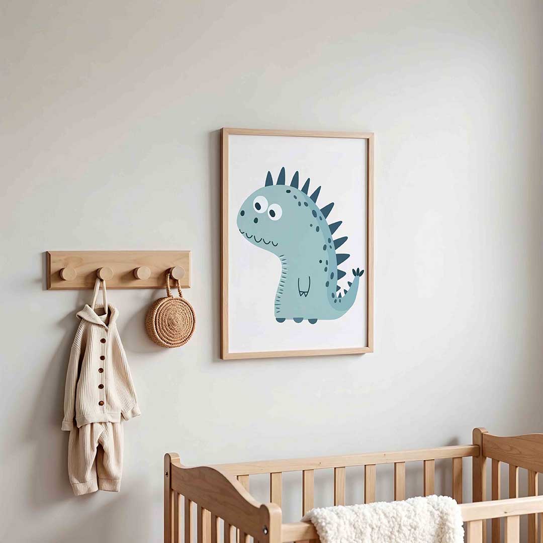 Schattige dinosaurus – kinderposter in staand formaat