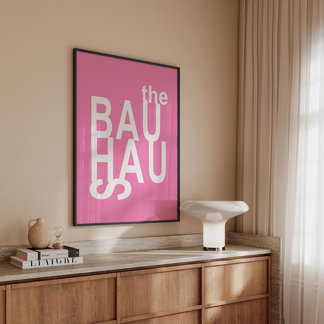 Typografisch spel – geometrische Bauhaus poster in staand formaat