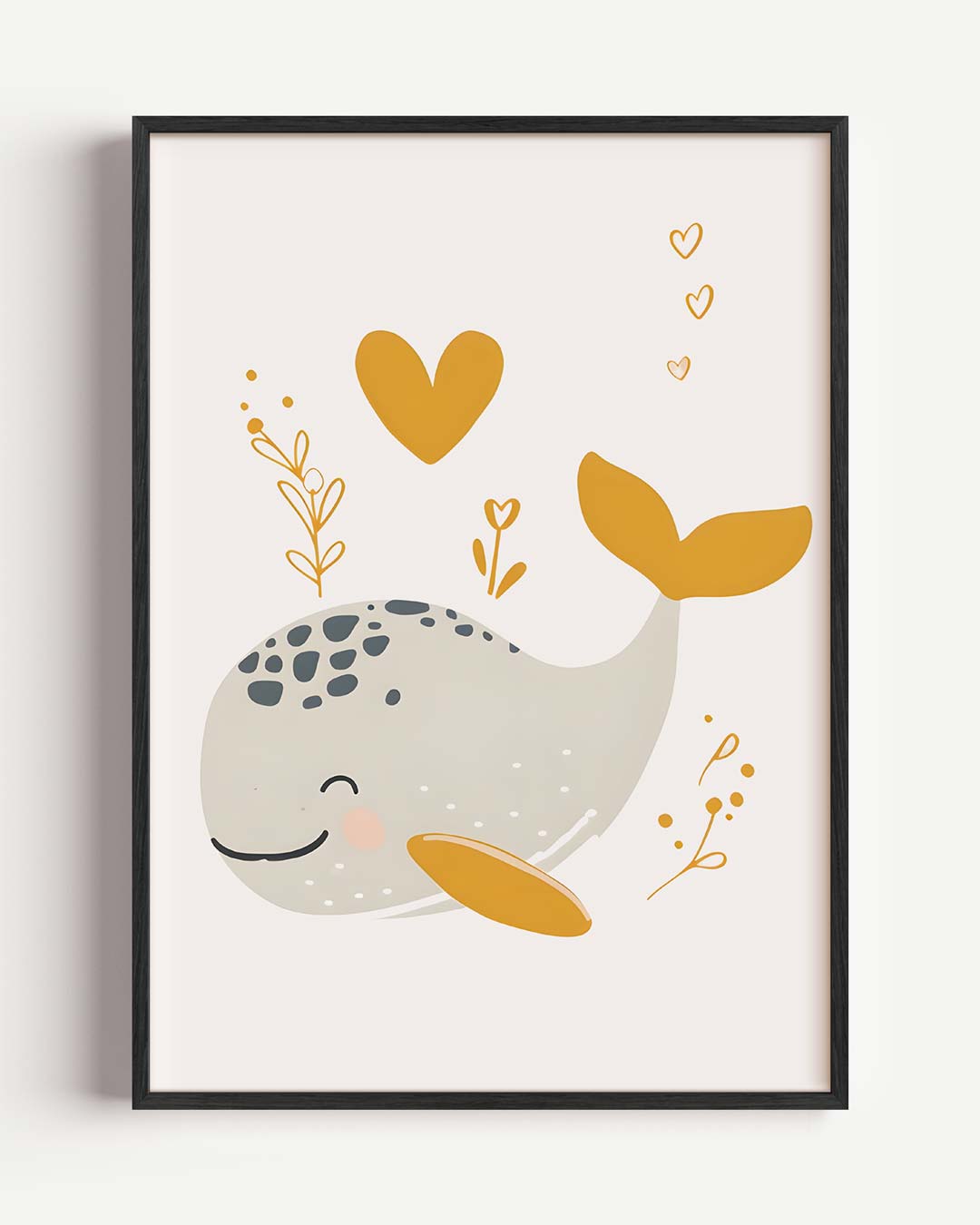 Schattige Walvis – kids portret poster als wanddecoratie