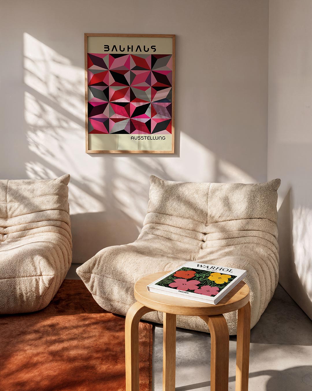 Vormritme en kleur – geometrische Bauhaus poster in staand formaat