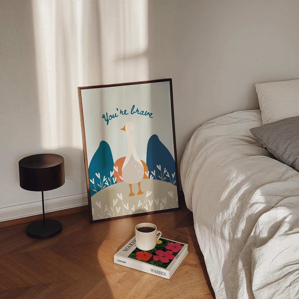 Dappere Gans – staande kinderkamer wanddecoratie van WallArtistic