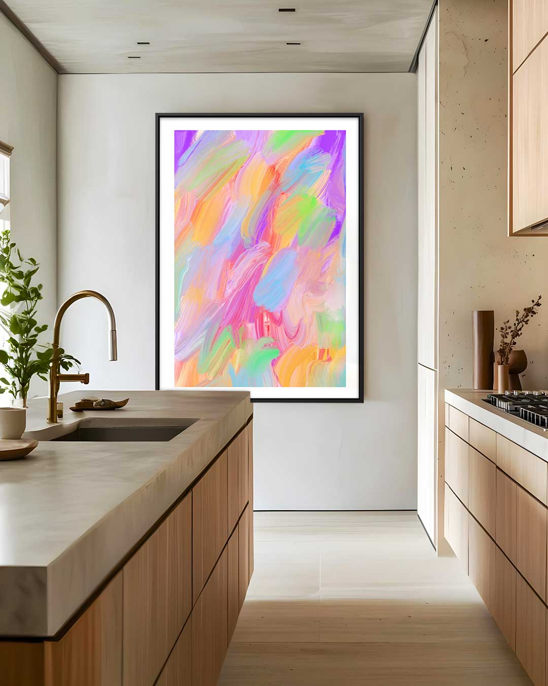 Kleurrijke Bewegingen – modern portret kunstwerk van WallArtistic