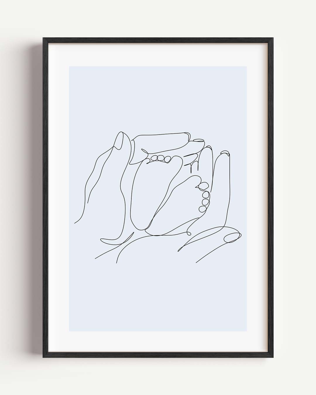 Moederliefde in Lijntekening – kids portret poster als wanddecoratie