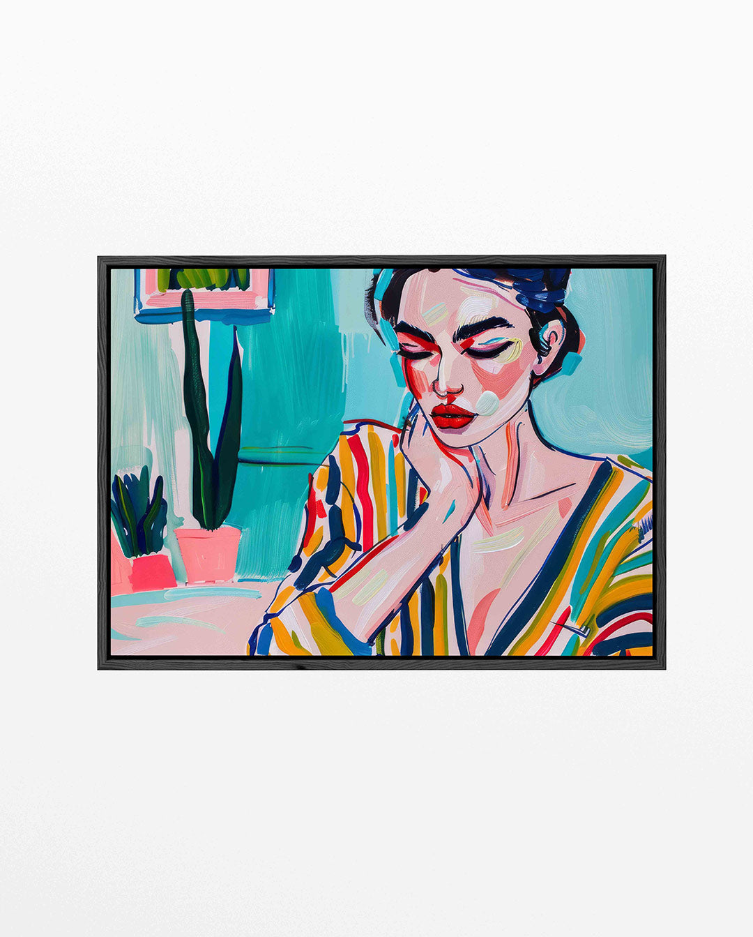 Kleurrijke portret expressie – Kleurrijk – liggend portret kunstwerk