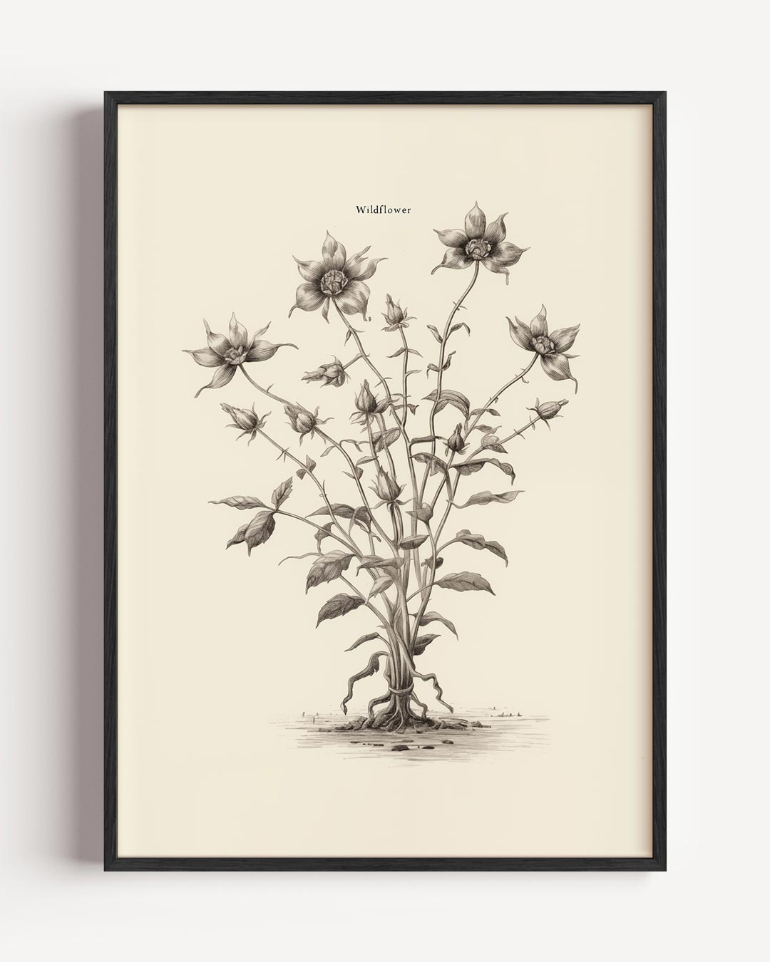 Vintage Bloemenillustratie – elegante portret poster als wanddecoratie