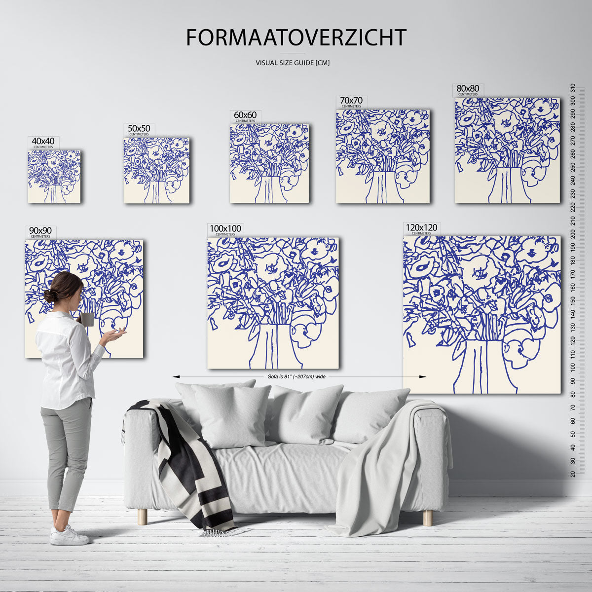 Bloemenvaas – vierkante muurposter voor keuken of eethoek