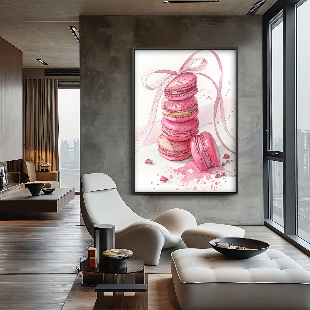 Zoete Macaron Fantasie – staand kunstwerk voor modern interieur