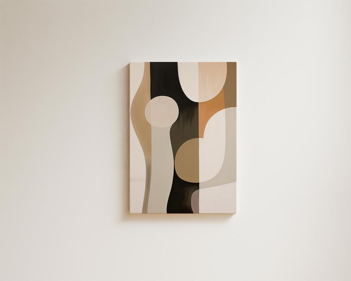 Abstracte Elegantie in Aardetinten – portret kunstwerk als wanddecoratie, afbeelding 15