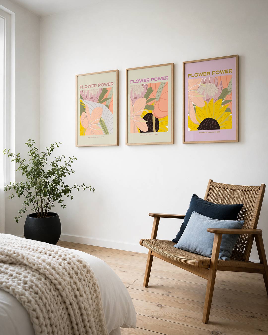 Bloemenpracht posterset – derde productweergave – deze posterset toont een speelse mix van zachte