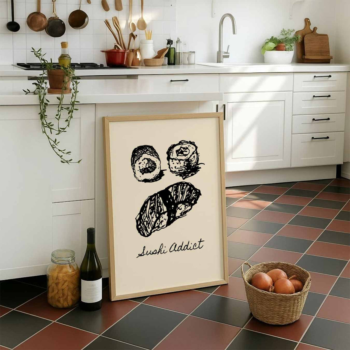 Sushi Addict – staande muurposter voor keuken of eethoek