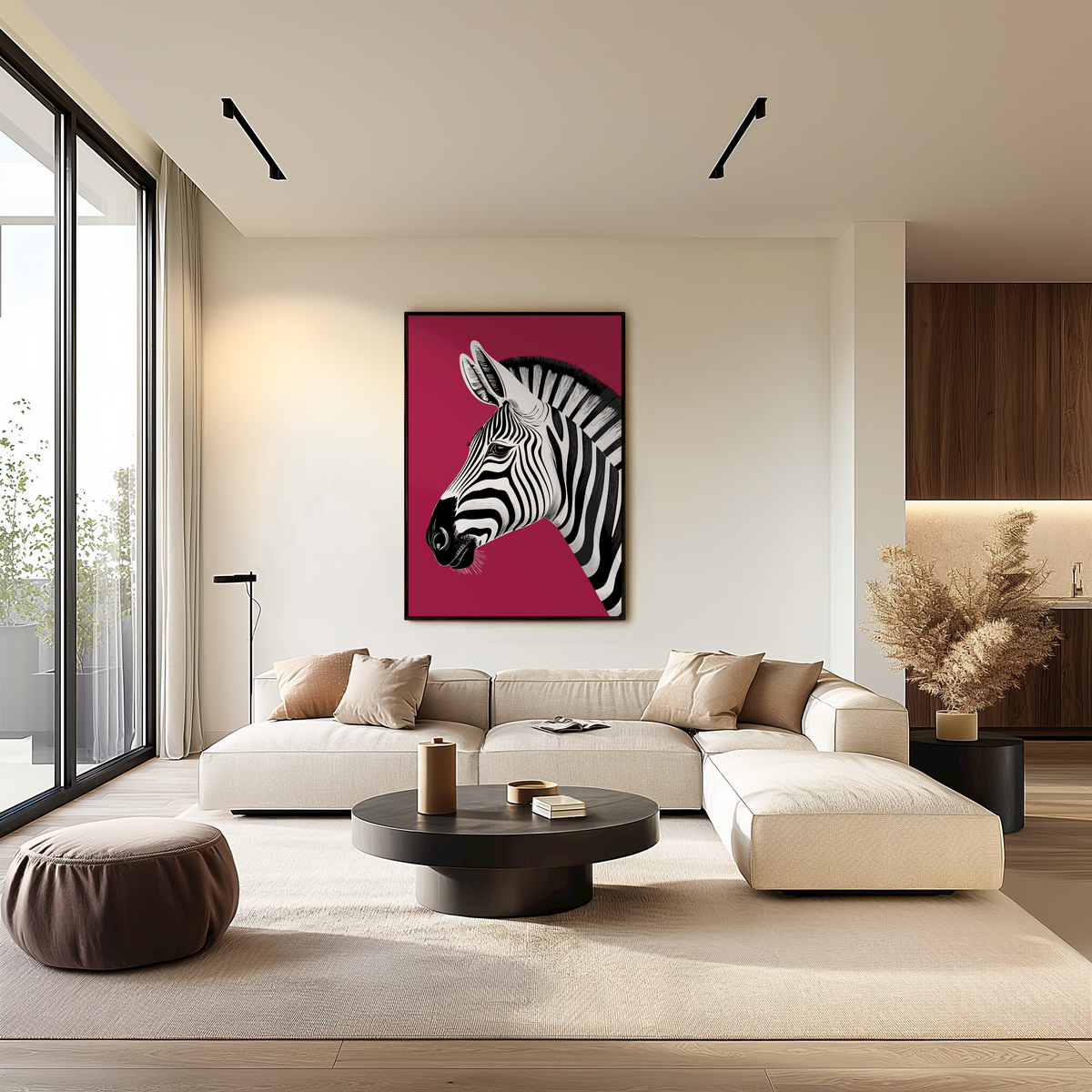 Zebra red – portret kunstwerk als wanddecoratie