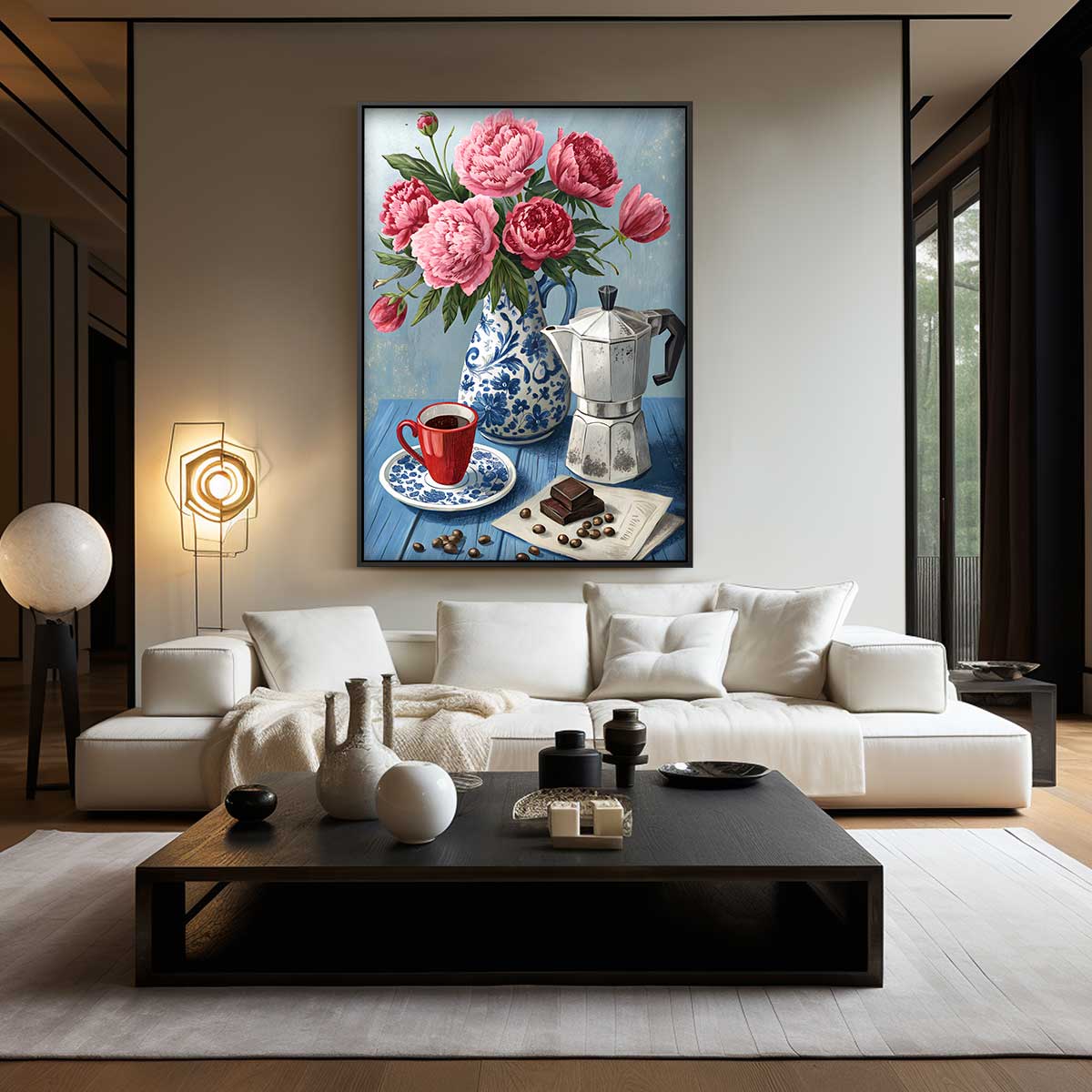 Zo positioneer je kunst boven de bank, tafel of het bed