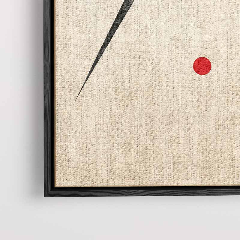 Minimalistisch Abstract Driehoek en Cirkel – canvas wanddecoratie in portret formaat