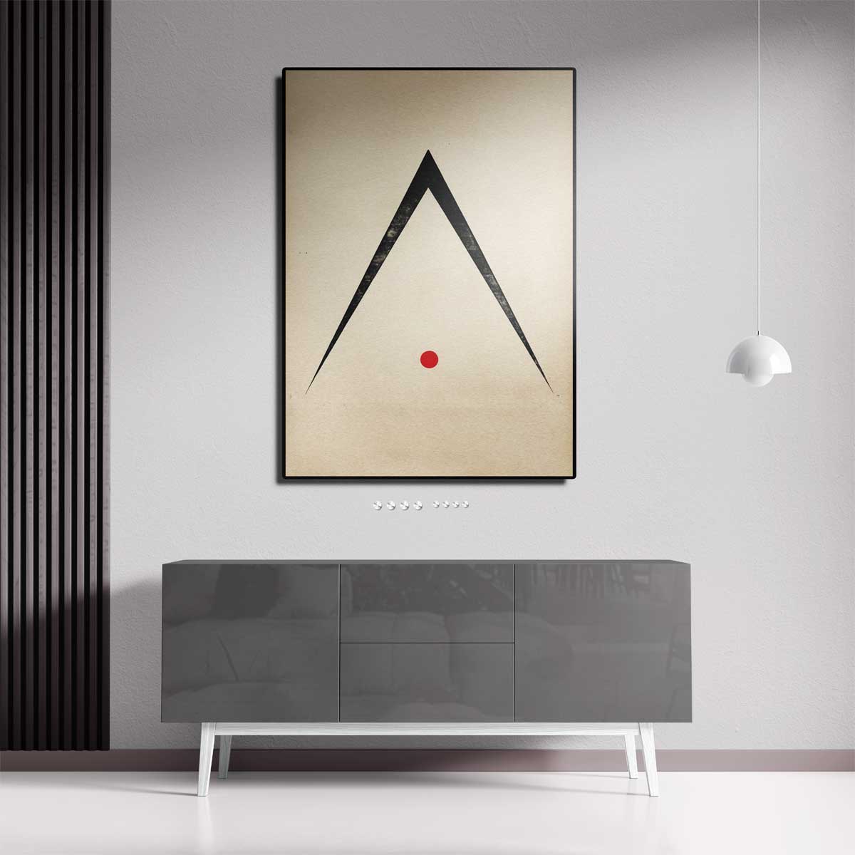 Minimalistisch Abstract Driehoek en Cirkel – modern portret kunstwerk van WallArtistic