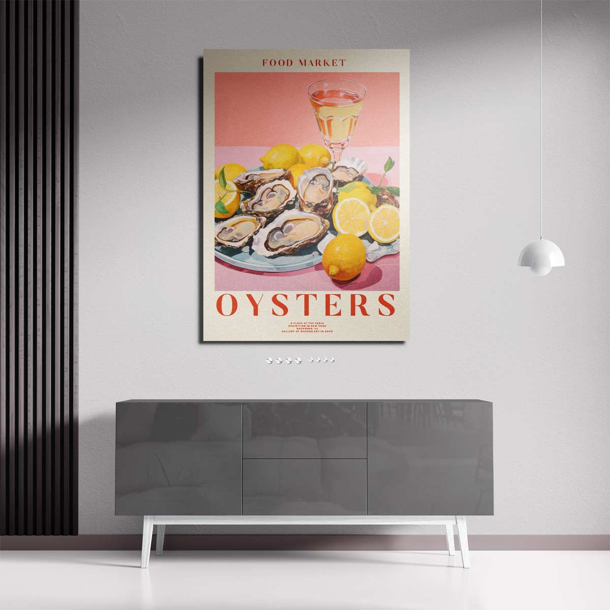 Oesterfeestje – dibond wanddecoratie in staand formaat