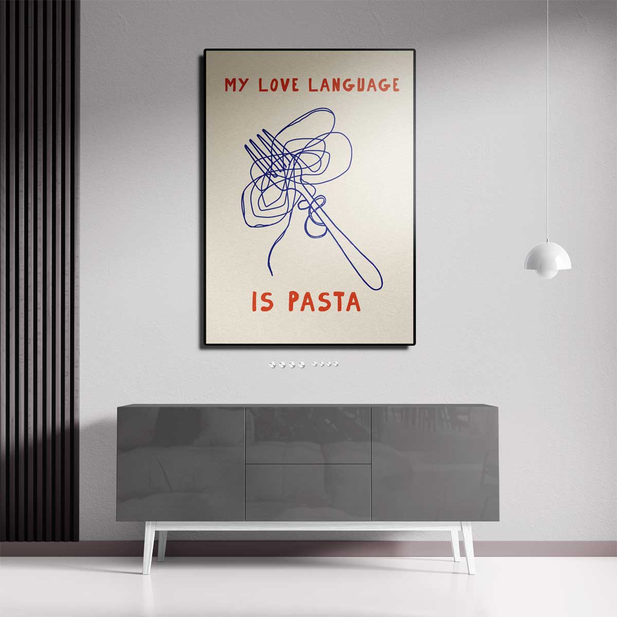 Pasta Liefdestaal – modern portret kunstwerk van WallArtistic