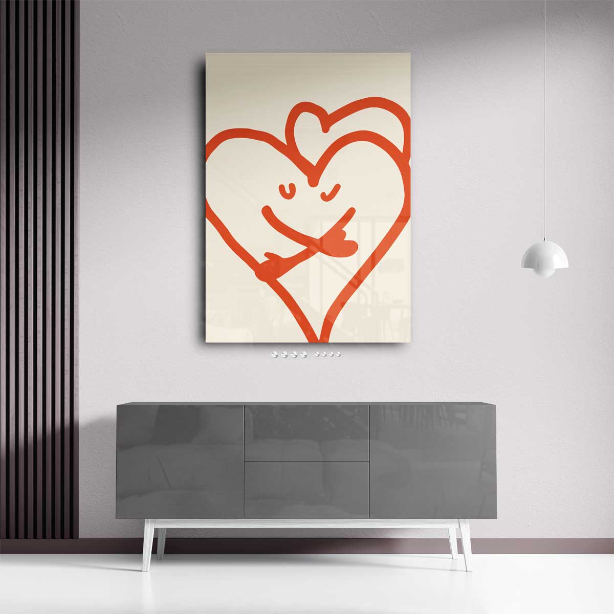 Vrolijke Hartjesknuffel – portret wandkunst van WallArtistic