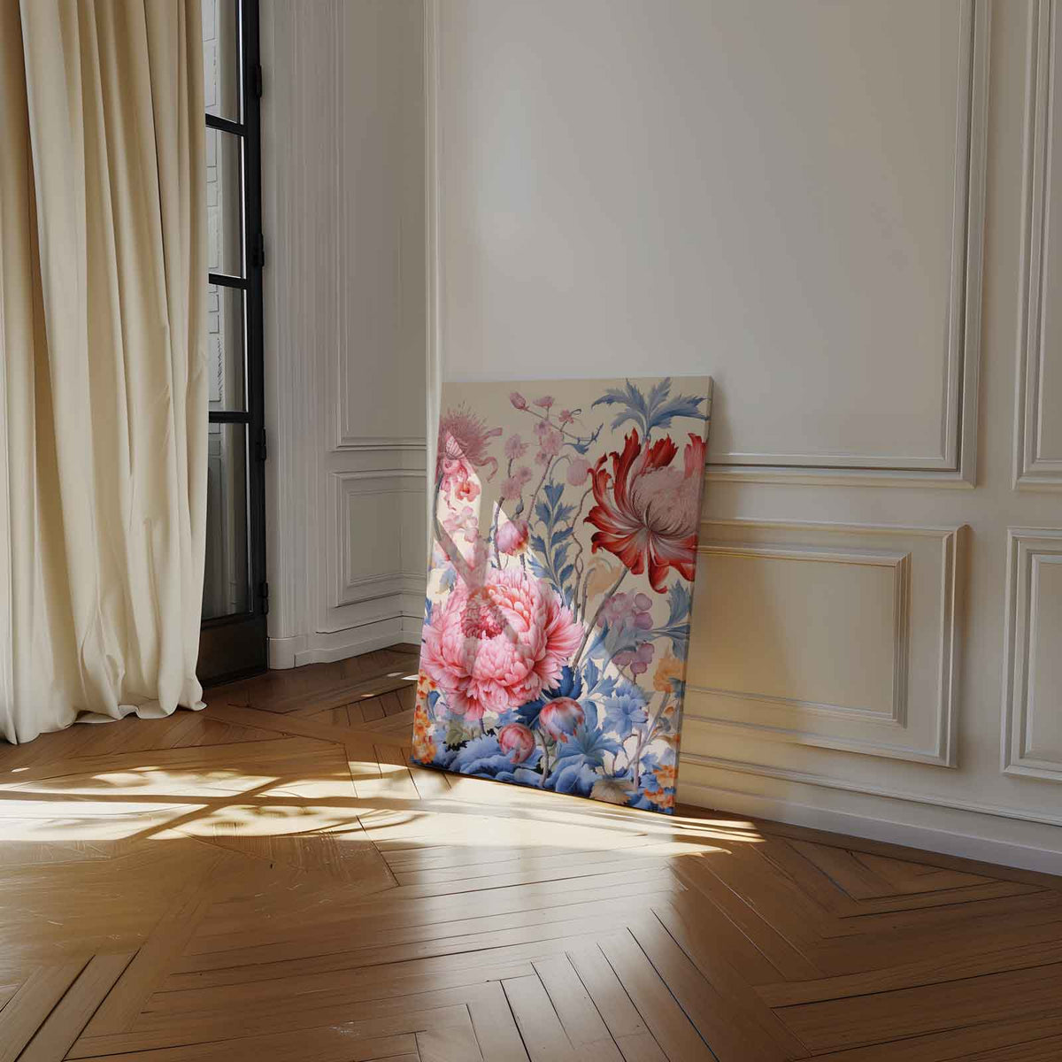 Bloemenexplosie in Volle Bloei – portret wandkunst van WallArtistic