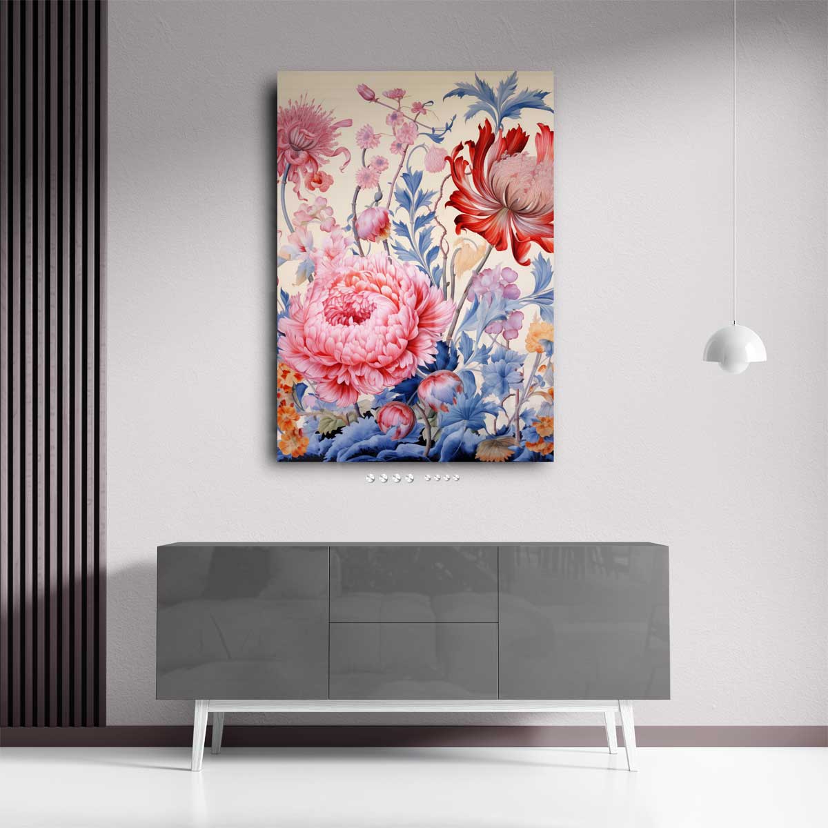 Bloemenexplosie in Volle Bloei – dibond kunstwerk als wanddecoratie