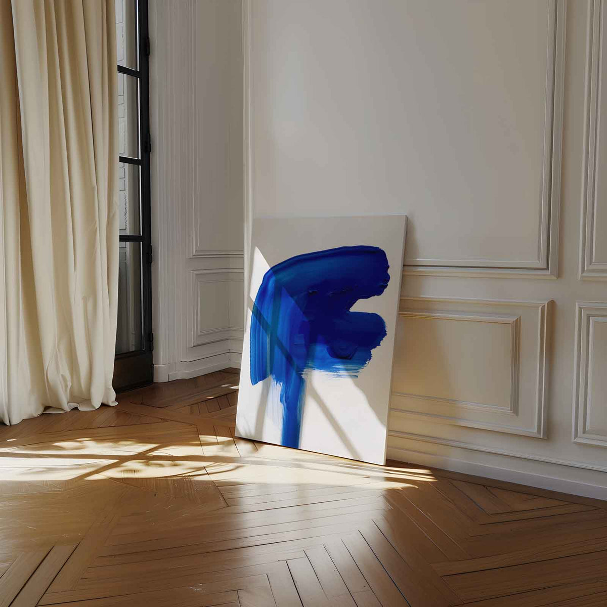 Blauwe Expeditie – modern portret kunstwerk van WallArtistic