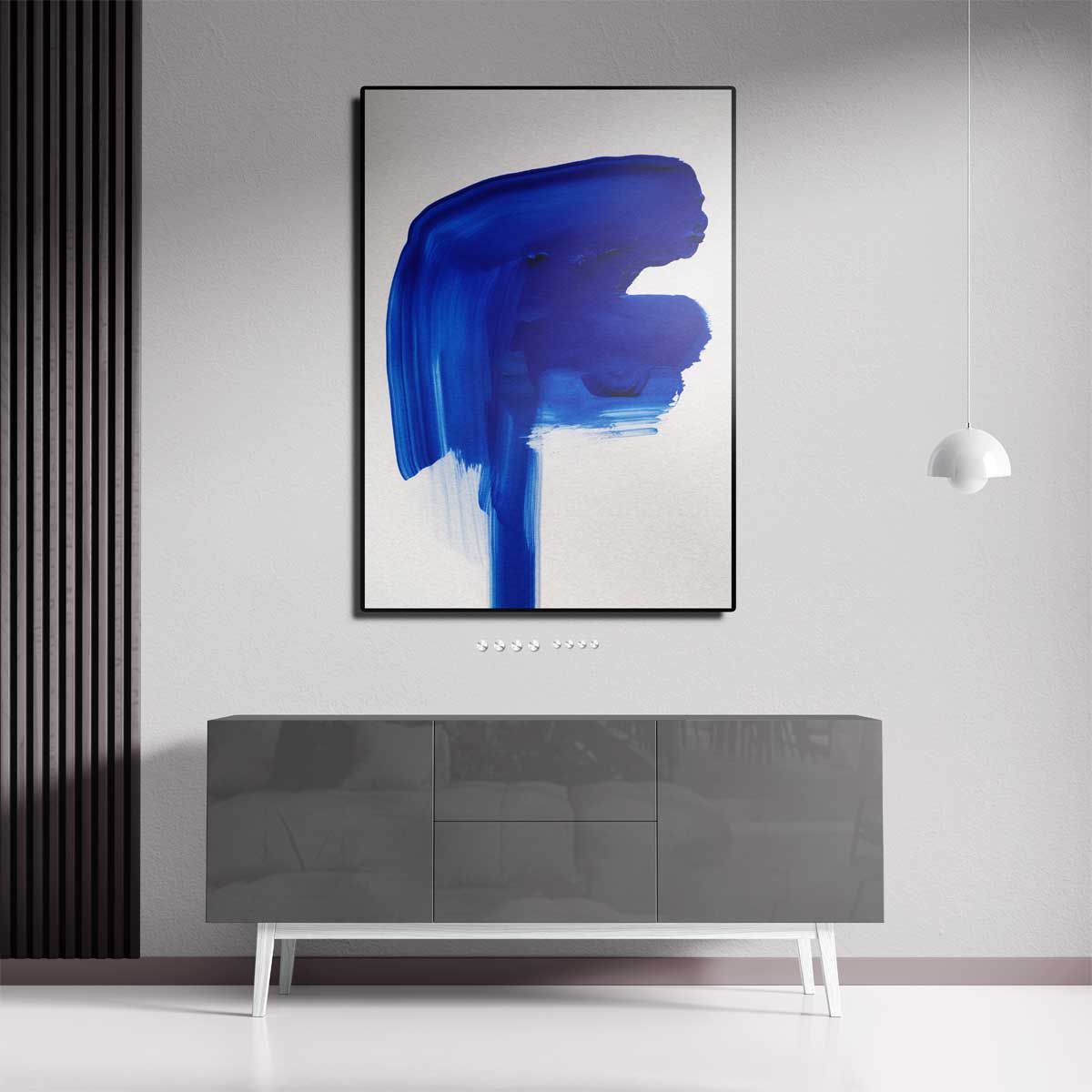 Blauwe Expeditie – staande wandkunst voor woonkamer of interieur