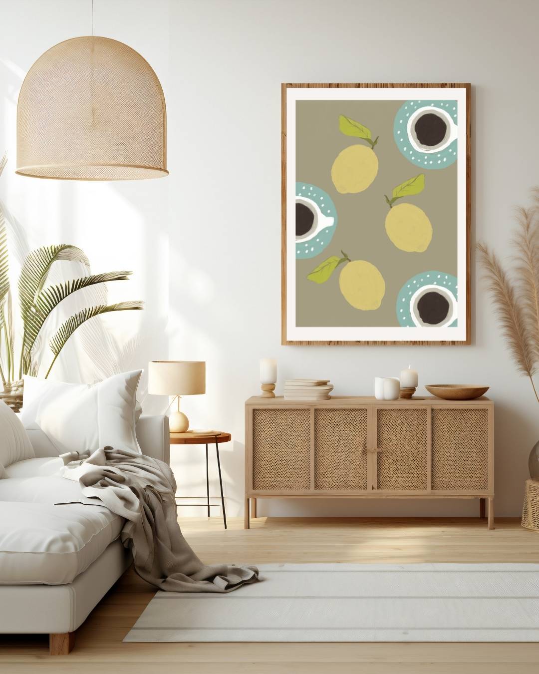 Citroen en koffie Poster – staande poster voor modern interieur