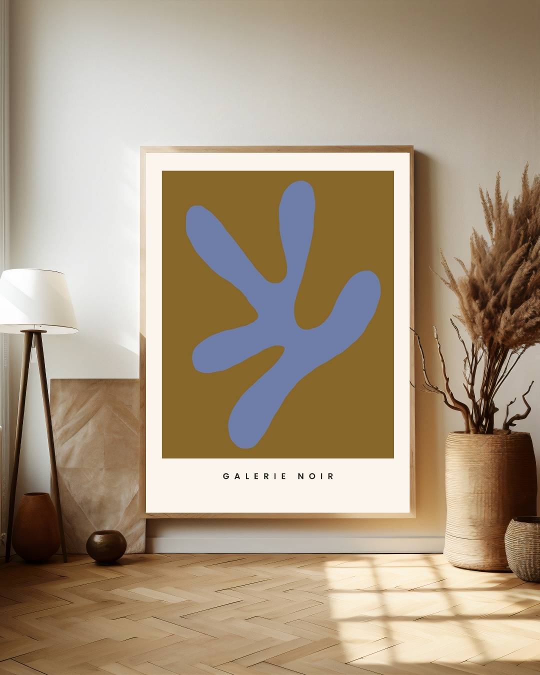 Blauwe vorm galerie noir Poster – staande poster voor modern interieur