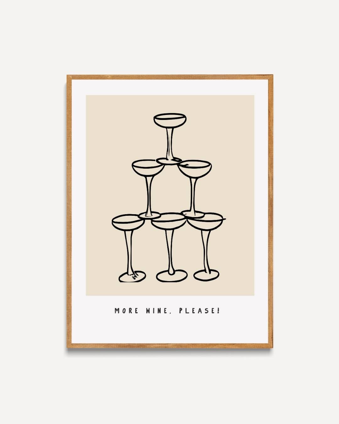 Wijnglazen piramide Poster – portret poster als wanddecoratie