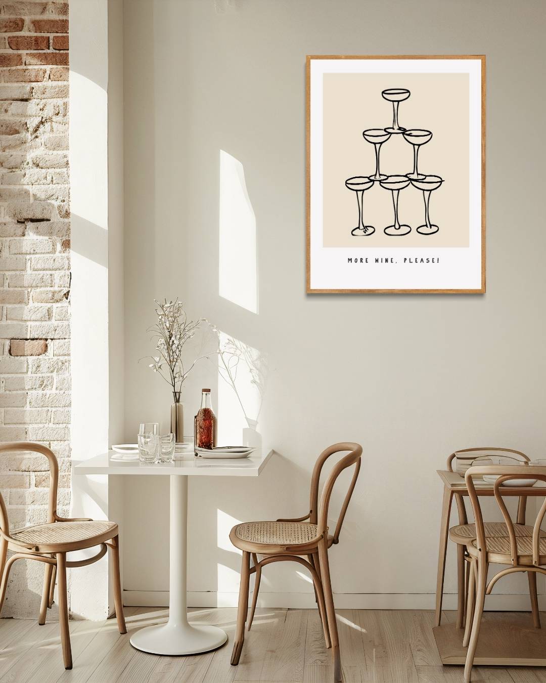 Wijnglazen piramide Poster – staande poster voor modern interieur