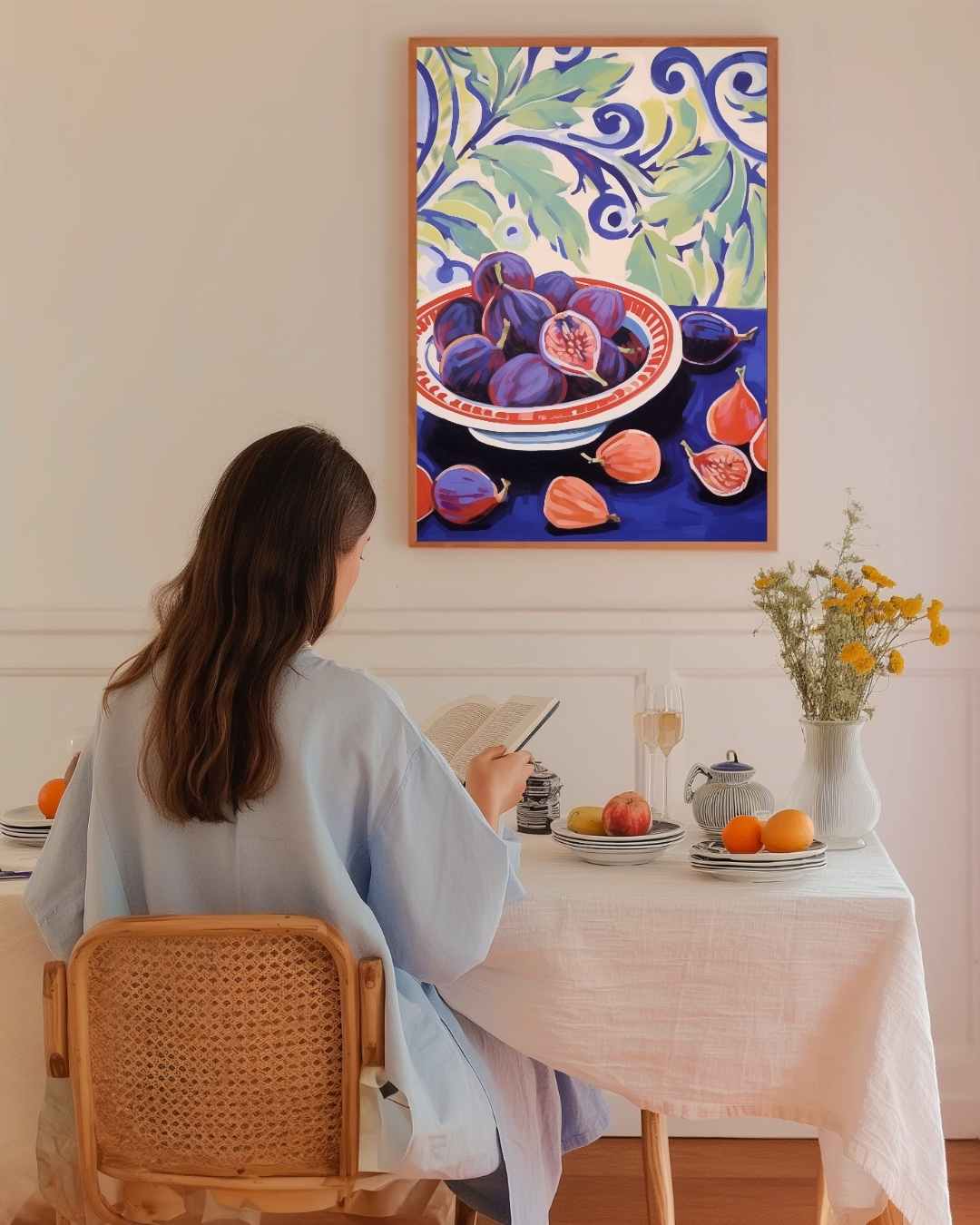 Fruitige Vijgen Illustratie Poster – staande poster voor modern interieur