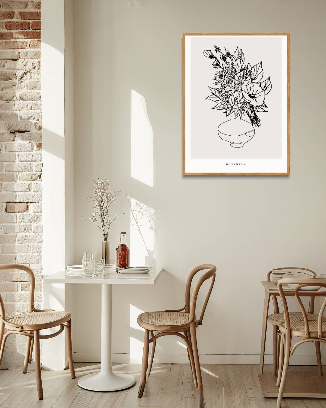 Abstracte bloemenvaas Poster Kunstwerk – staande poster voor modern interieur