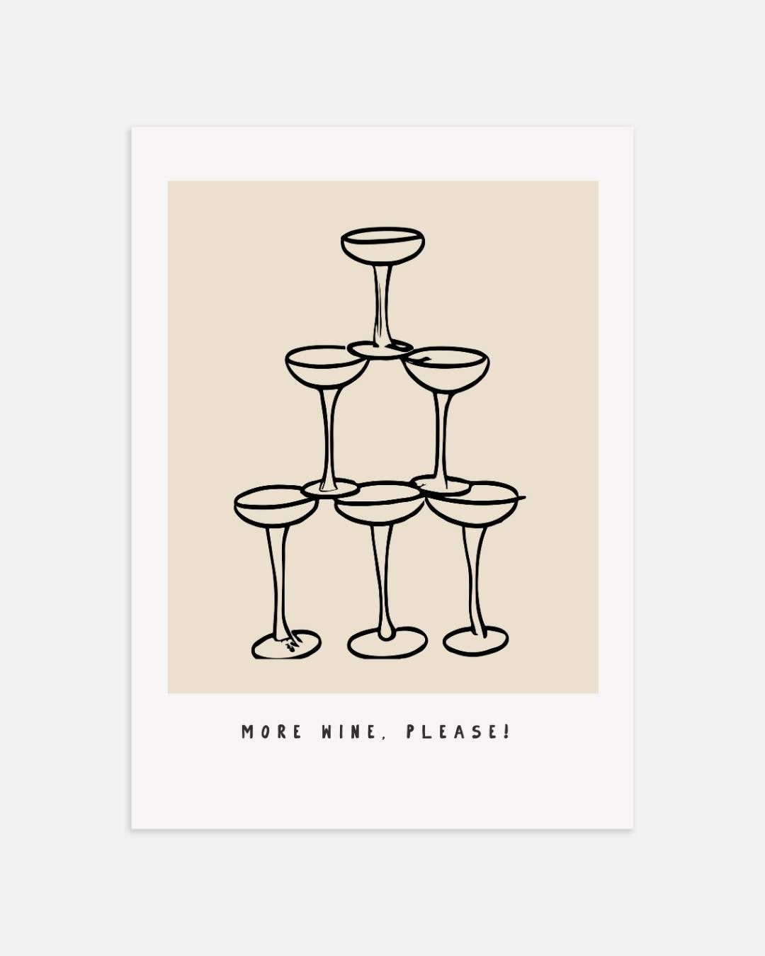 Wijnglazen piramide Poster – portret wanddecoratie van WallArtistic