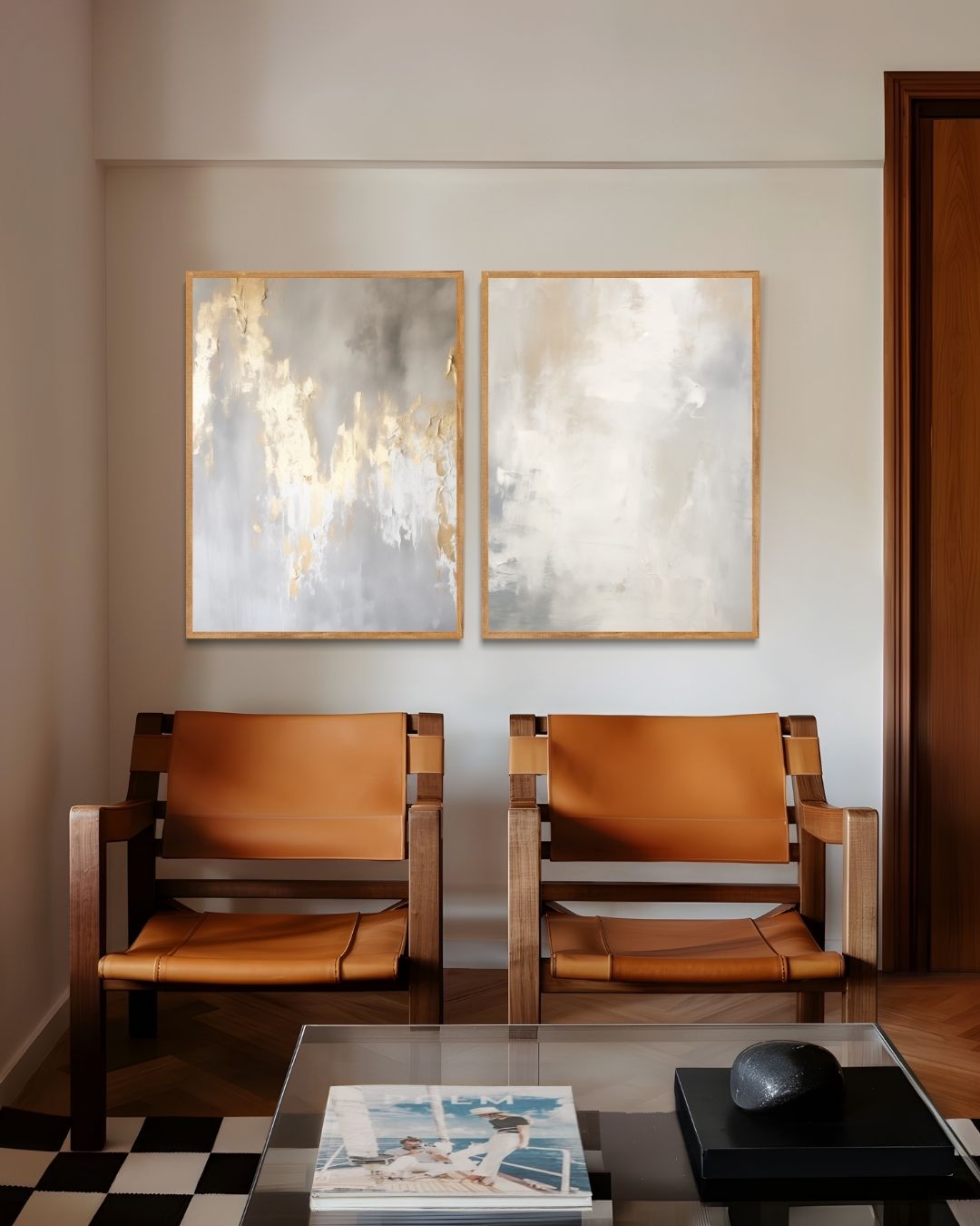 Gouden glans Posterset – 2-luik posterset als wanddecoratie