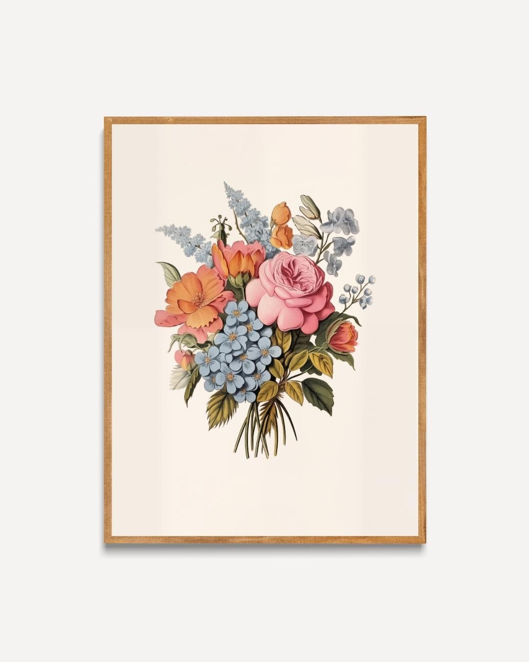 Klassiek bloemenboeket Poster – portret poster als wanddecoratie
