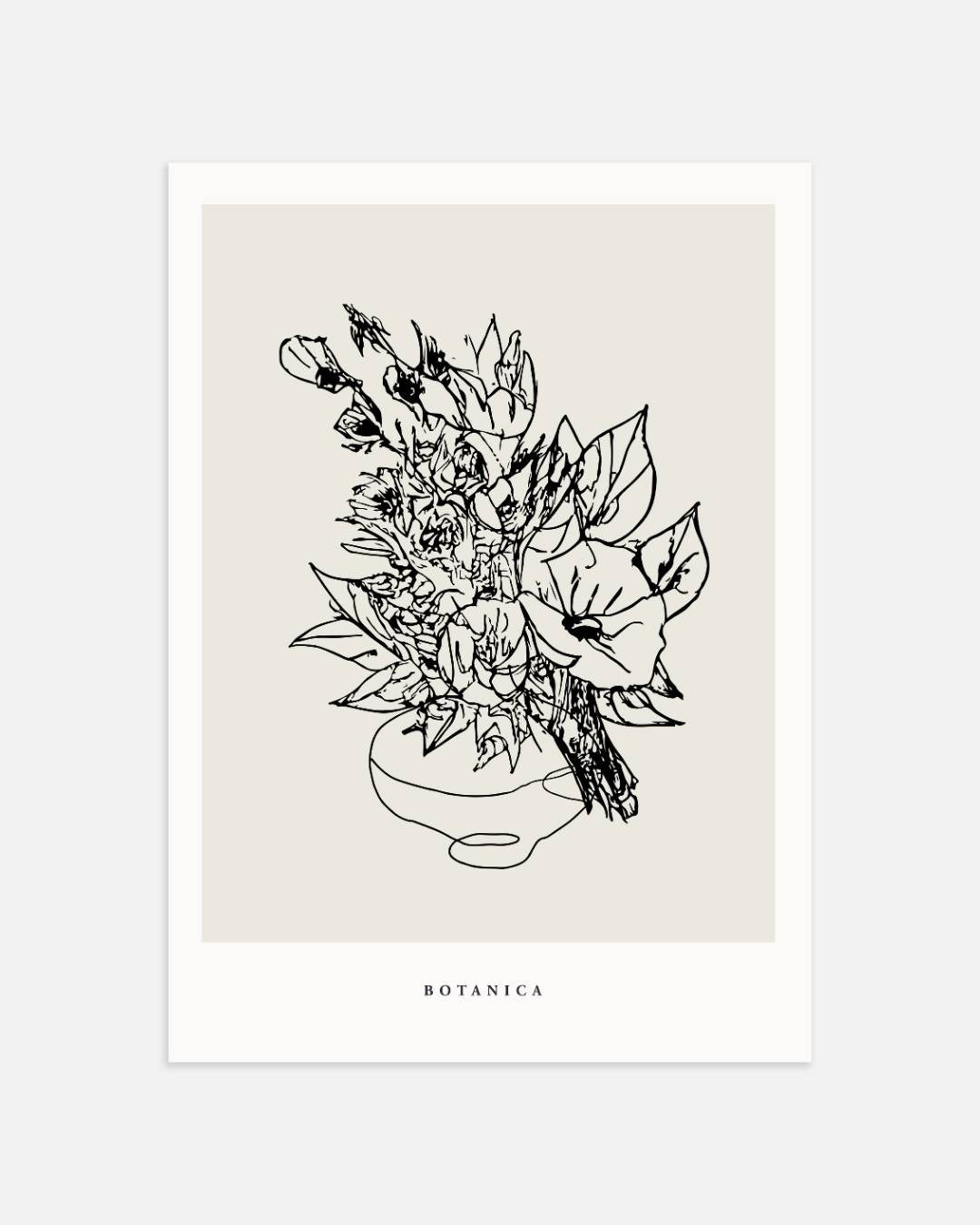 Organische bloemenvaas Poster Kunstwerk – portret wanddecoratie van WallArtistic