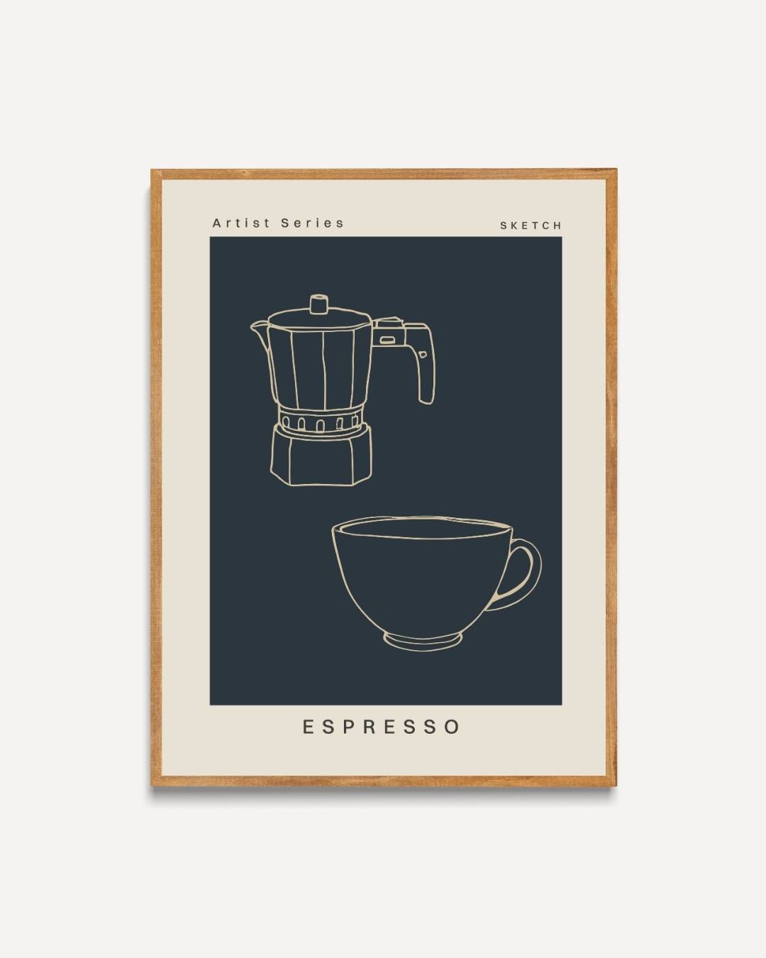 Espresso koffiezetapparaat Poster – portret poster als wanddecoratie