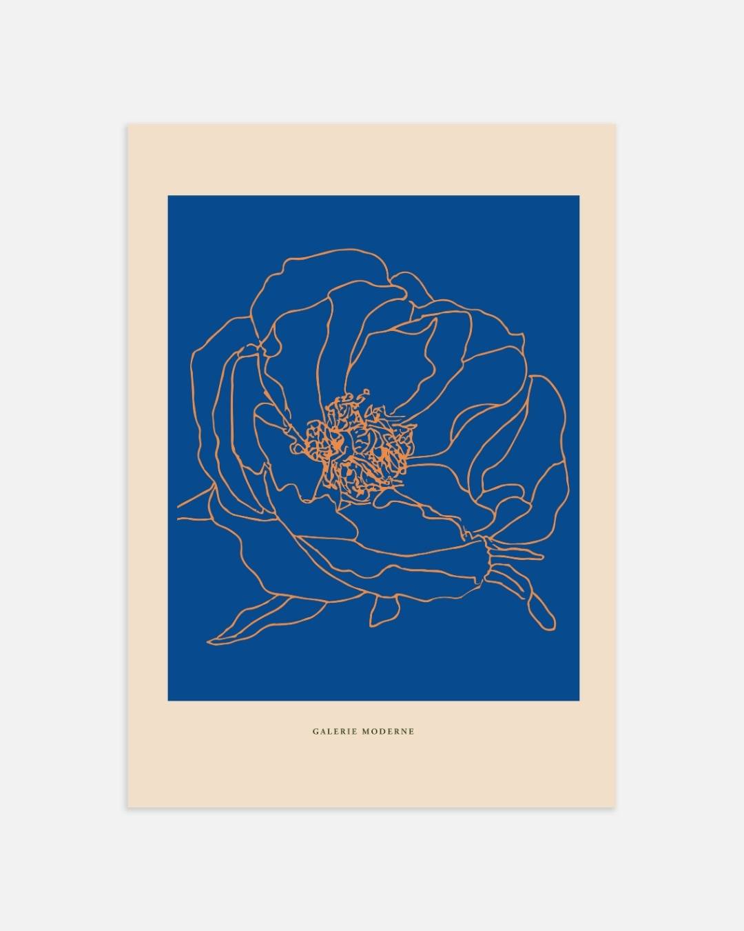 Blauwe bloem Poster – portret wanddecoratie van WallArtistic