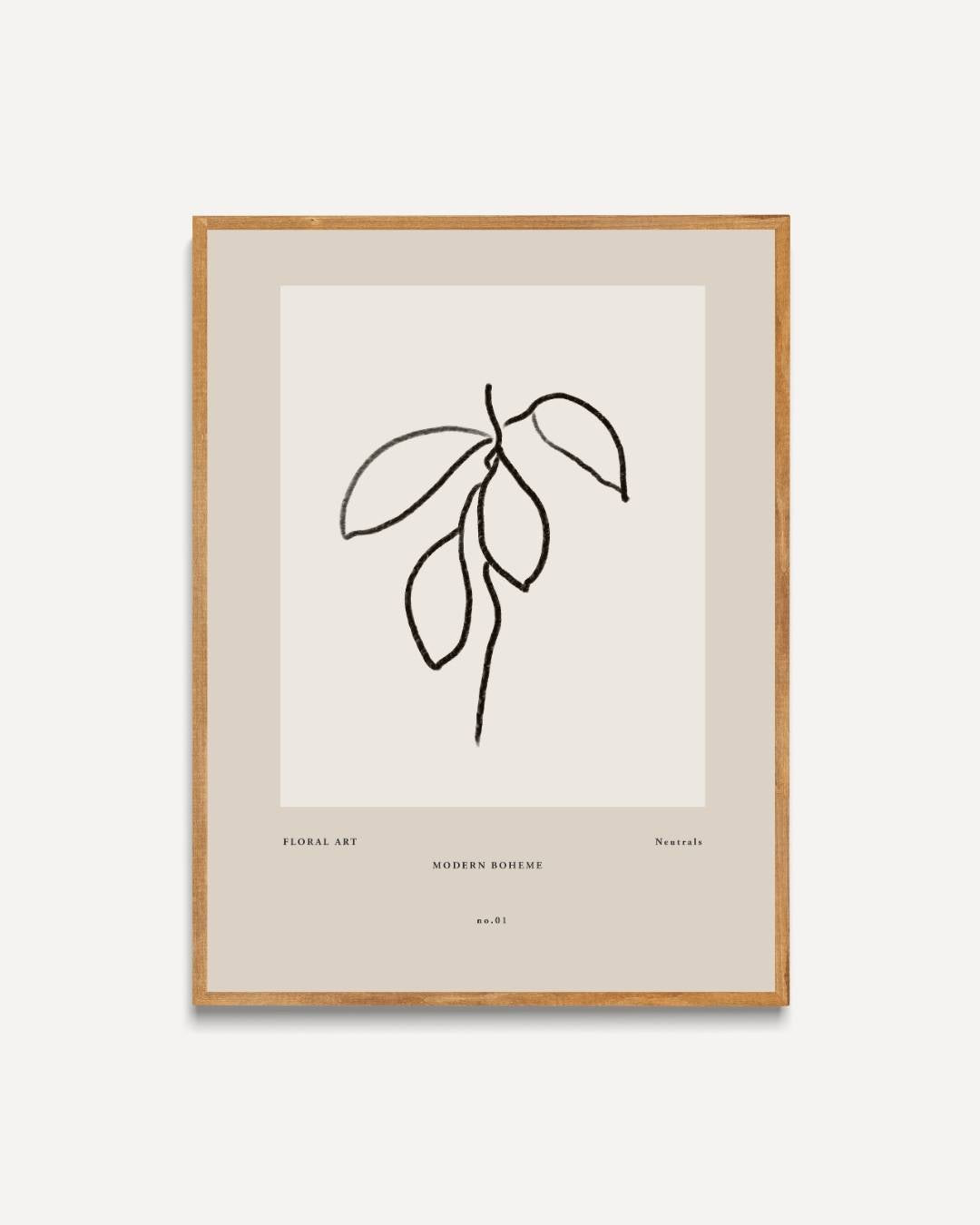 Minimalistische bladeren Poster – portret poster als wanddecoratie