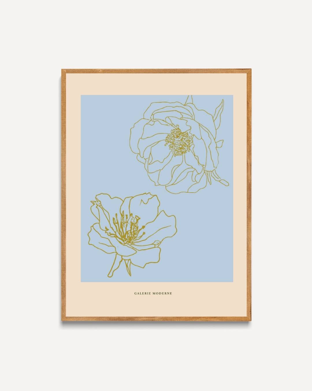 Lichtblauwe bloemen Poster – portret poster als wanddecoratie