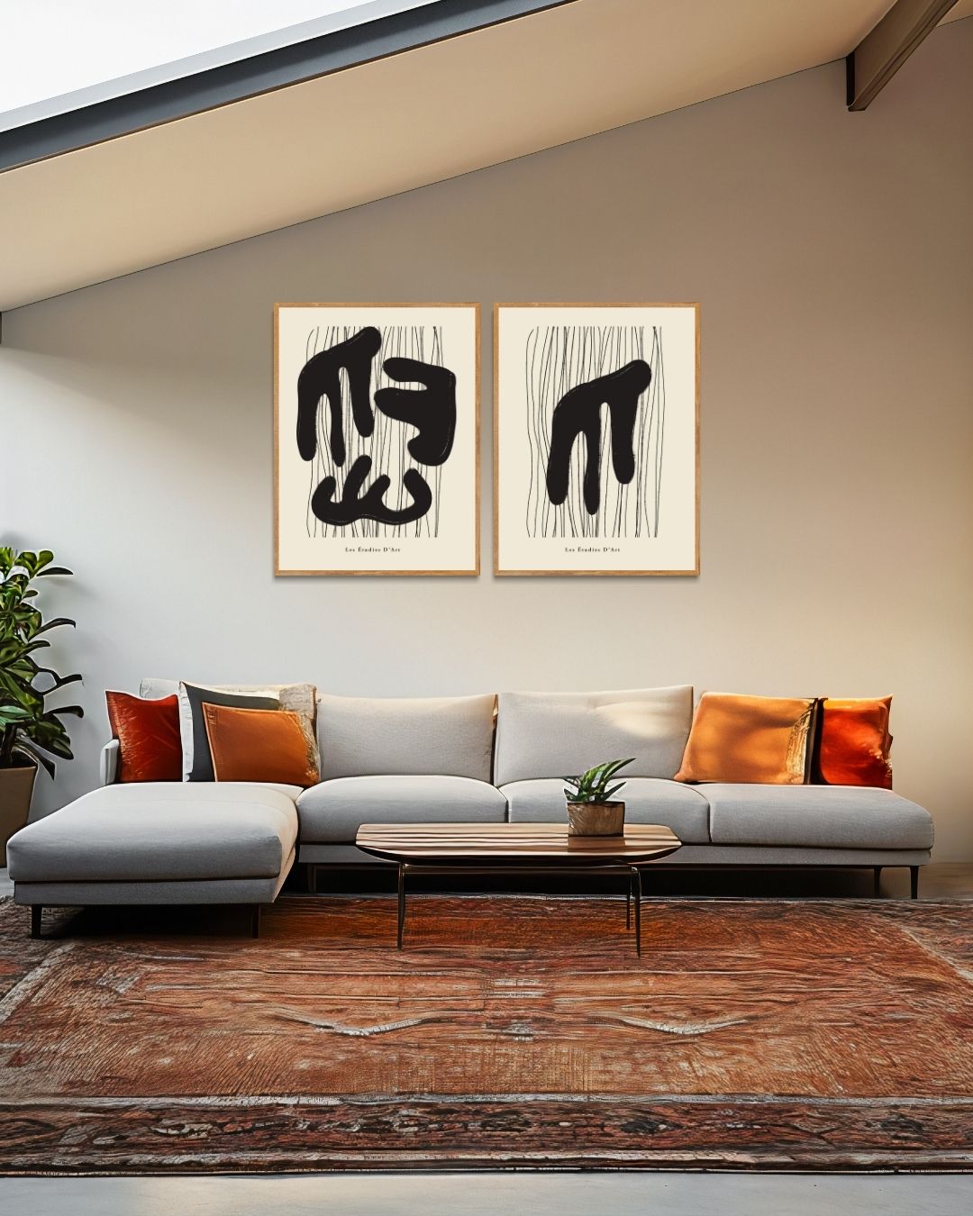 Abstracte vormen Posterset – 2-luik posterset als wanddecoratie