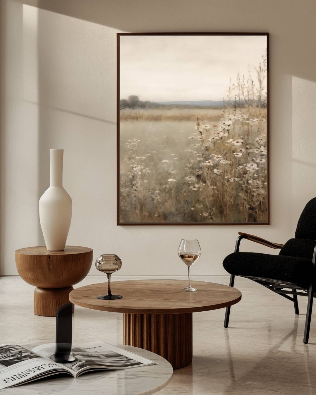 Wilde bloemen in het veld Poster – staande poster voor modern interieur